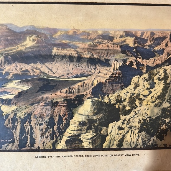 Antique Vintage print of The Painted Desert - Picture 2 of 9